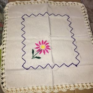 Hand Embroidered sewn napkin